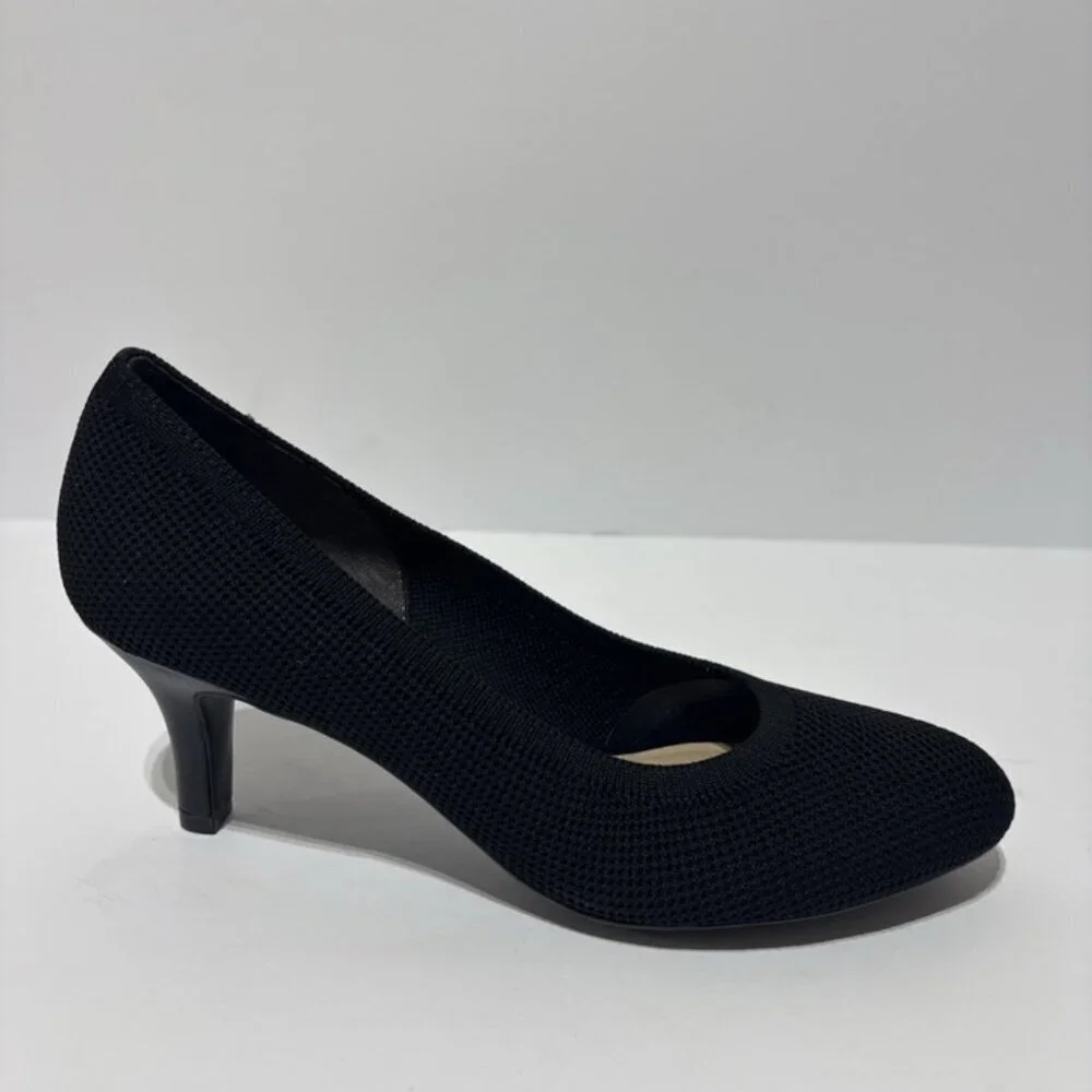 LifeStride Women’s Parigi Fly Knit Black Pumps, Size 8.5 Narrow